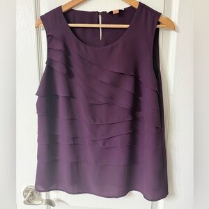 Calvin Klein Plum Ruffle Top L